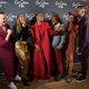 Alexander Hodge, Yvonne Orji, Issa Rae, Prentice Penny, Elaine Welteroth and Jay Ellis joke around at the Lowkey “Insecure” Dinner presented by Our Stories to Tell on Jan. 25, 2020, in Park City, Utah.